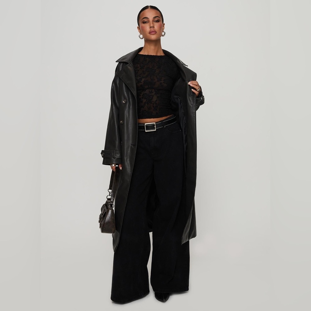 PRINCESS POLLY Day To Night Faux Leather Black Jacket M/L - Picture 2 of 8